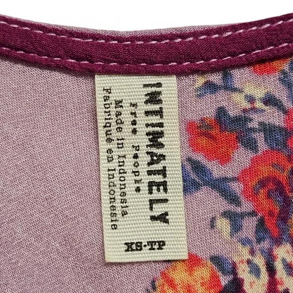 Free People It's a Cinch Magenta Floral Print Tie Back Mini Dress Size Small - Picture 14 of 16